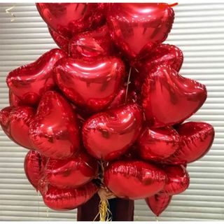 10 Balões Coração Metalizado Vermelho 45cm em Oferta na Shopee
