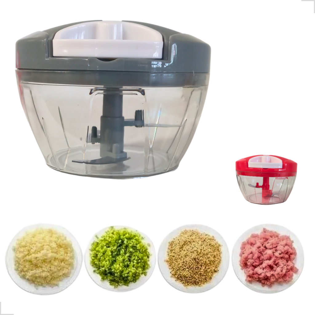 Mini Processador De Alimentos Manual 500ml Legumes Fruta Cebola Alho Cheiro Verde Cozinha Uso Diário