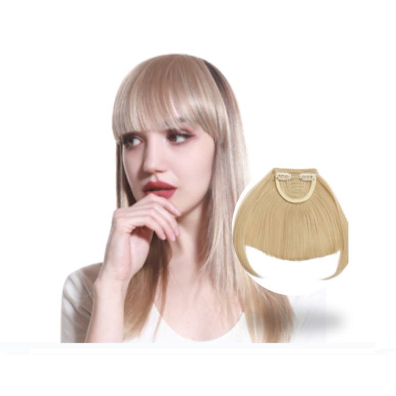 Aplique Cabelo Franja Loiro Pérola Liso Tic Tac Igual Humano Premium
