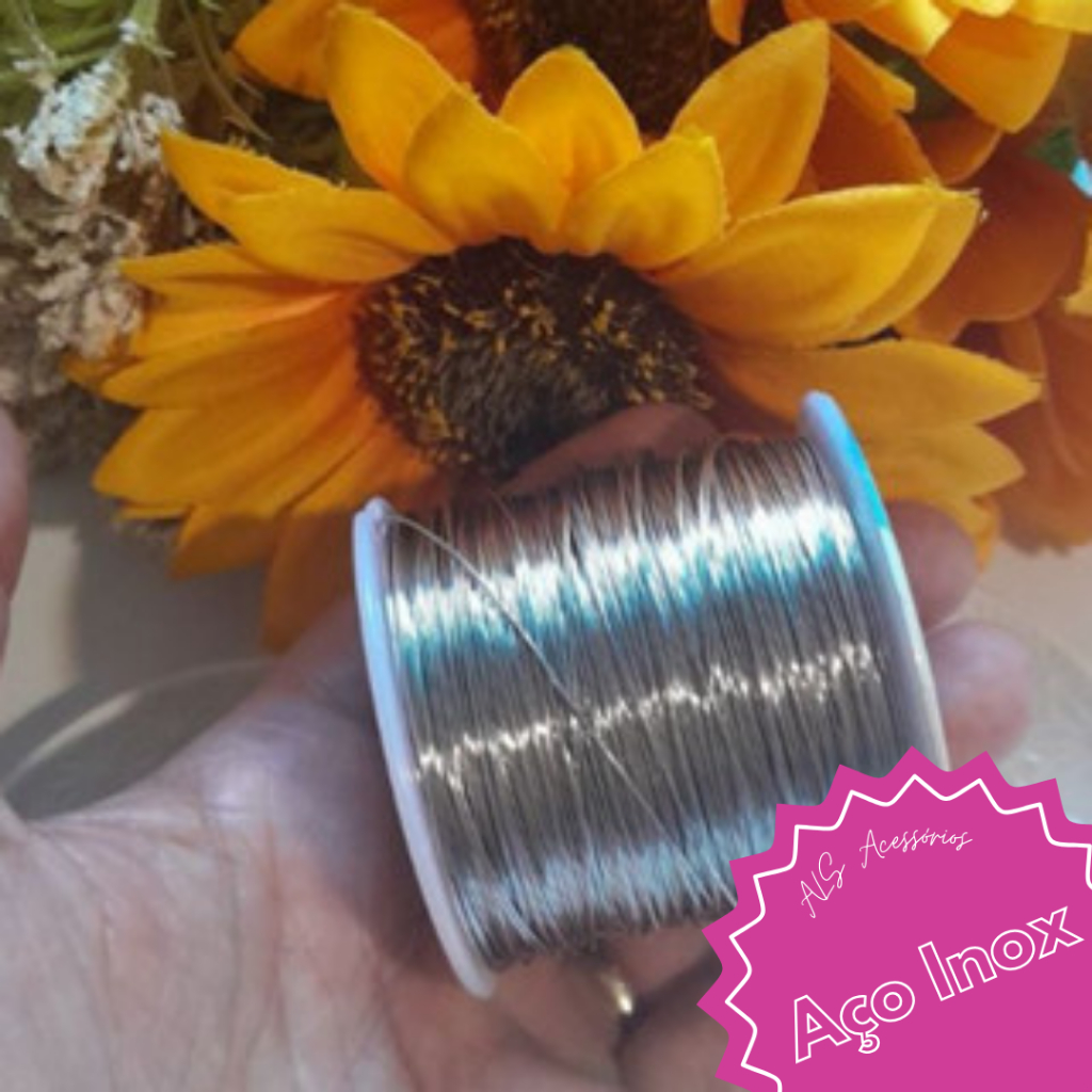 Fio/Arame 10 Metros de aço inox 304L de 0.1  á 0.7 mm - para uso artesanal diversos, cabelo de anjo em Oferta na Shopee