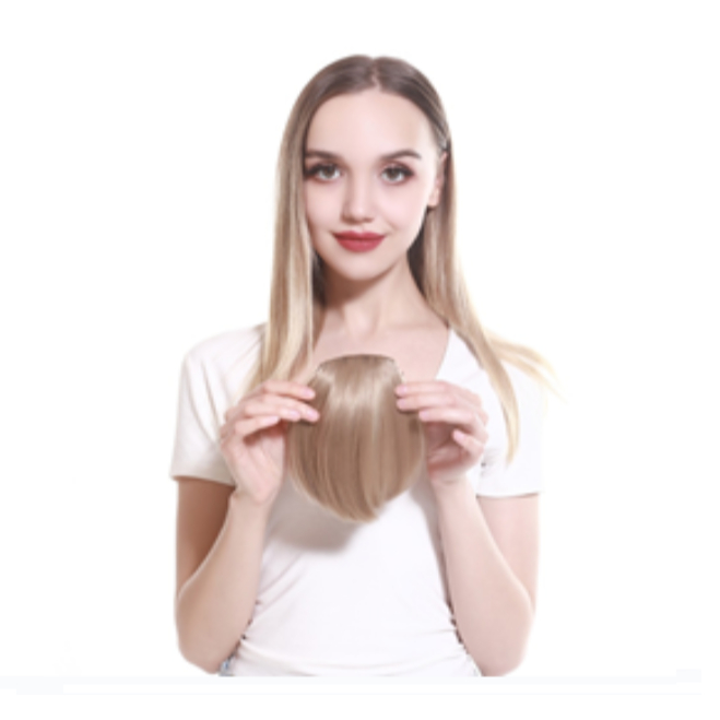Aplique Cabelo Tic Tac Franja Loiro Pérola Liso Bio Humano Promoção