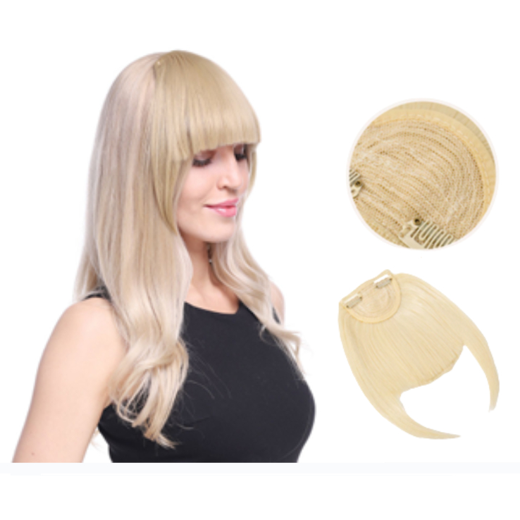 Aplique Cabelo Franja Liso Loiro 24613 Tic Tac Top Bio Humano Premium