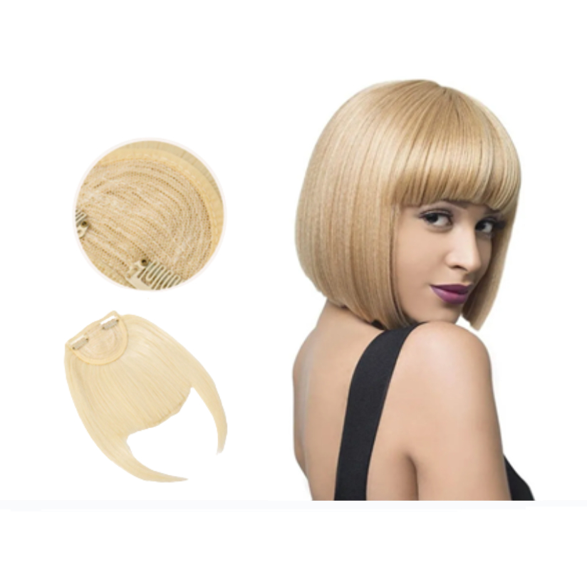 Cabelo Franja Tic Tac Loiro Liso Pérola Aplique 100% Bio Humano