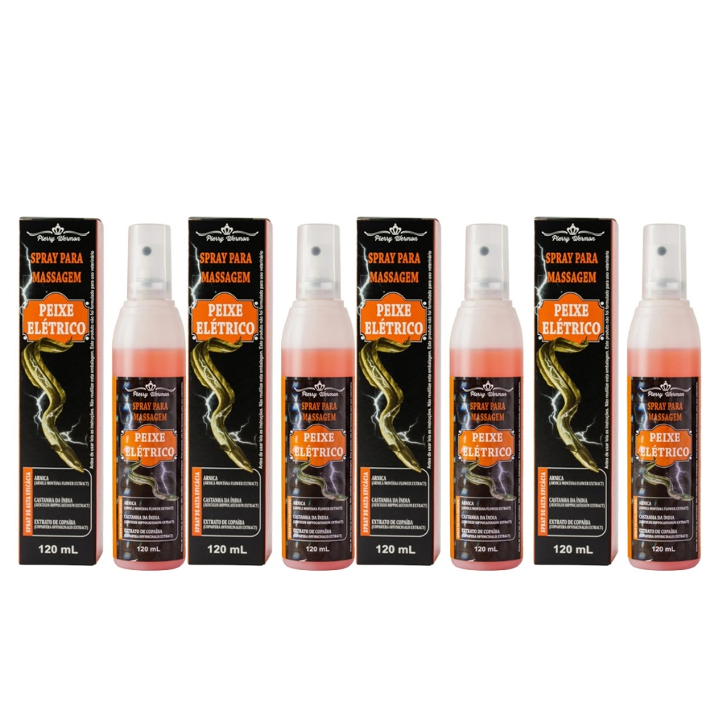Kit 6 pray Massagem Peixe Elétrico 120ml em Oferta na Shopee