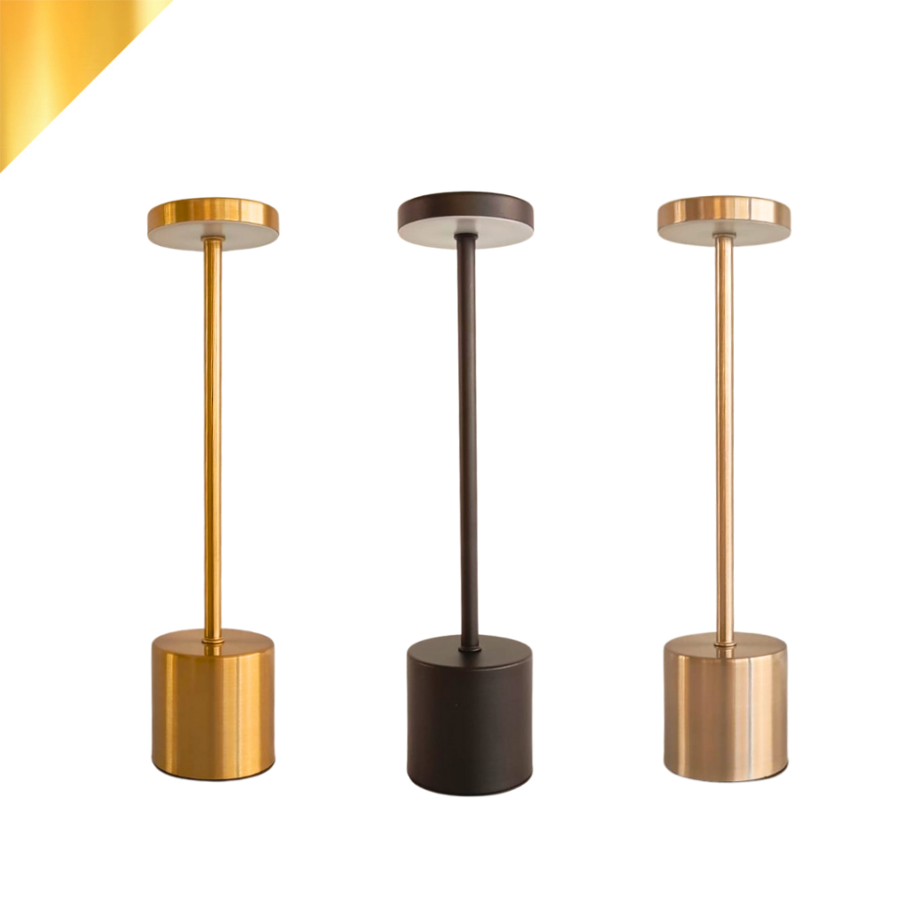 Luminária de Mesa Abajur Cabeceira Escrivaninha LED 3 em 1 Recarregável Tipo C Preto Croma...