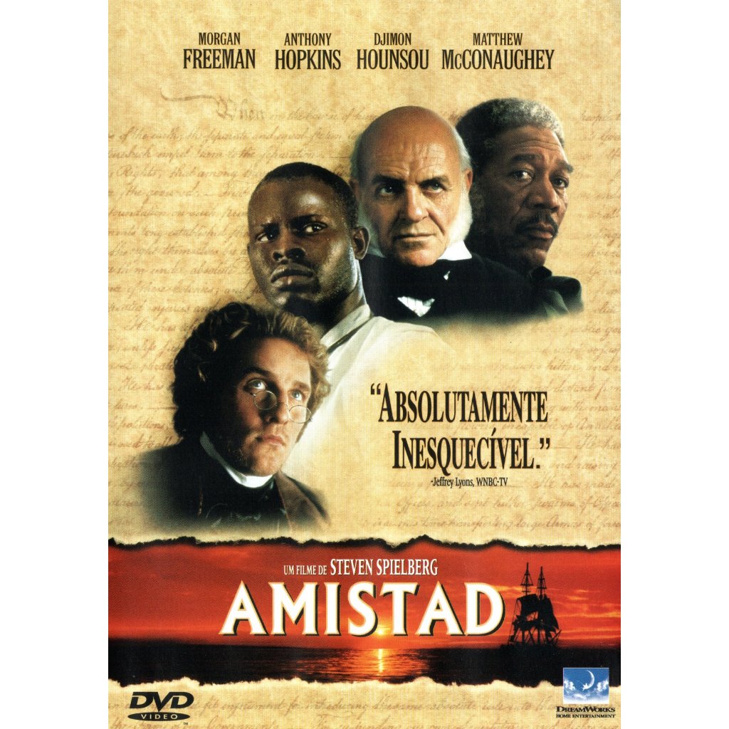 DVD Amistad, de Steven Spielberg - Morgan Freeman, Anthony Hopkins, Djmon Hounsou, Mathew McConaughey