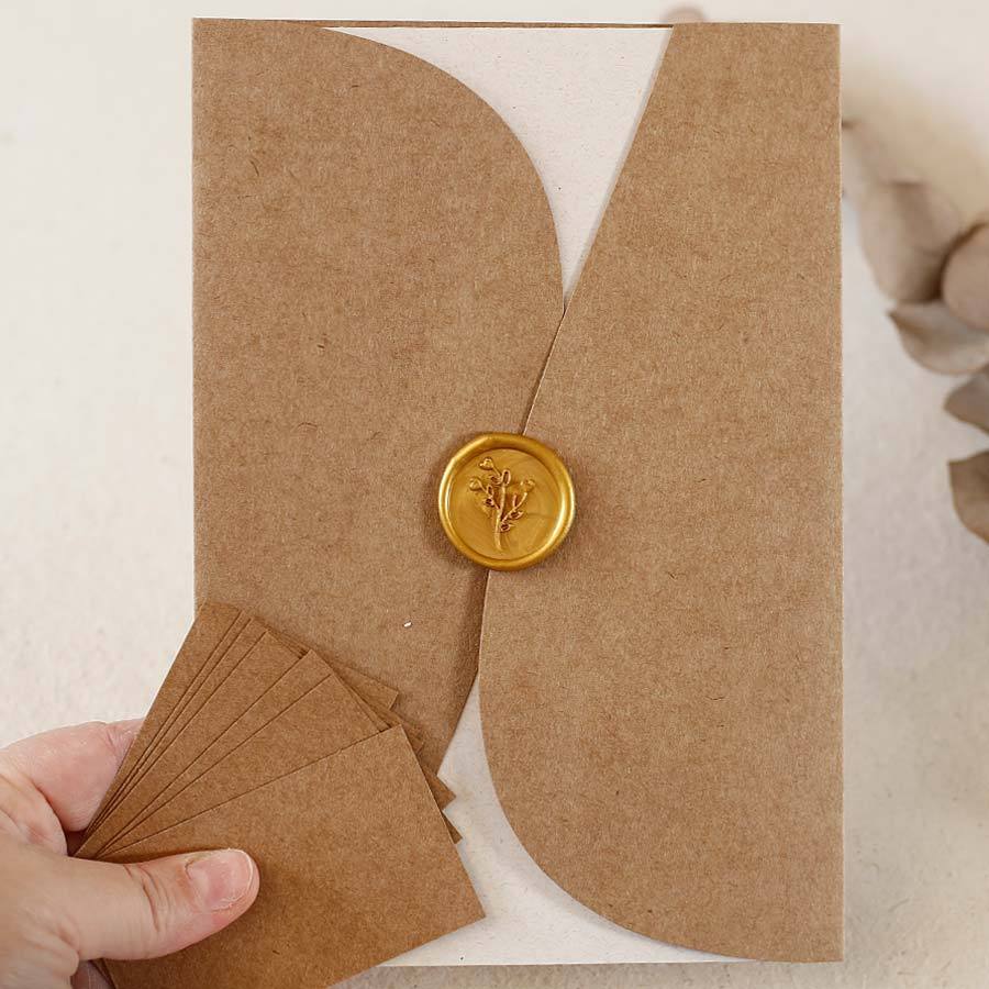 Envelope Elegance Kraft 14,5x21cm + Lacre de Cera + Brinde Tag em Oferta na Shopee