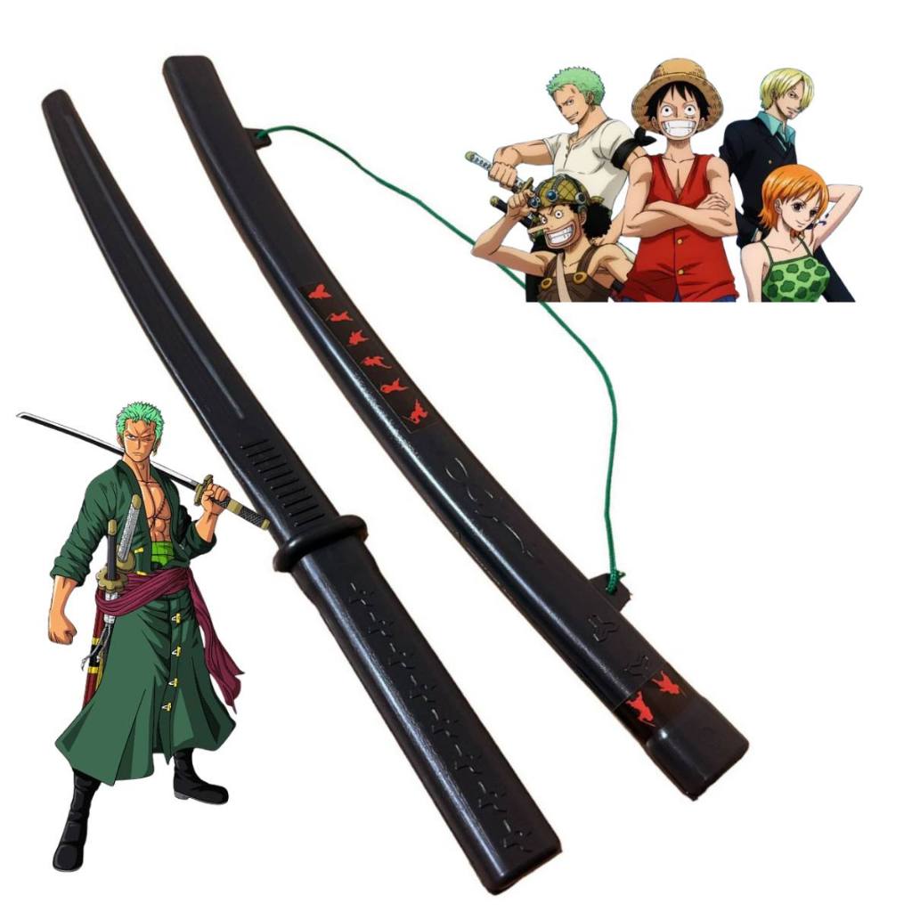 Espada Zoro De Brinquedo Wado Ichimonji Zoro One Piece Infantil Cosplay Bainha Corda Plástico