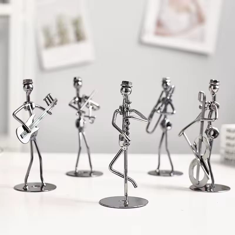 Estatueta De Banda Músical De Ferro Decorativo Escritório Artesanato Decoração Para Casa Criativo