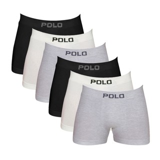 Kit 6 Cuecas Boxer Polo Star 781 Algodão Sem Costura Sortido