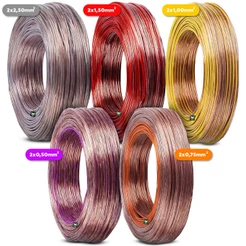 Rolo Fio Cabo Automotivo Paralelo Cristal Cobre Som Alto Falante Bicolor 100m