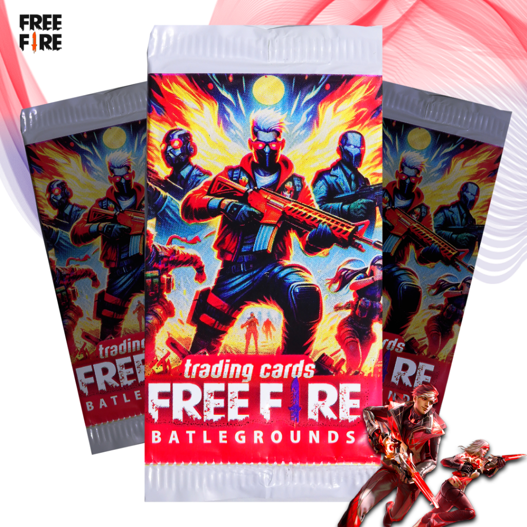200 Cards FREE FIRE = 50 Pacotinhos = Card Game/Cartinha/Revenda