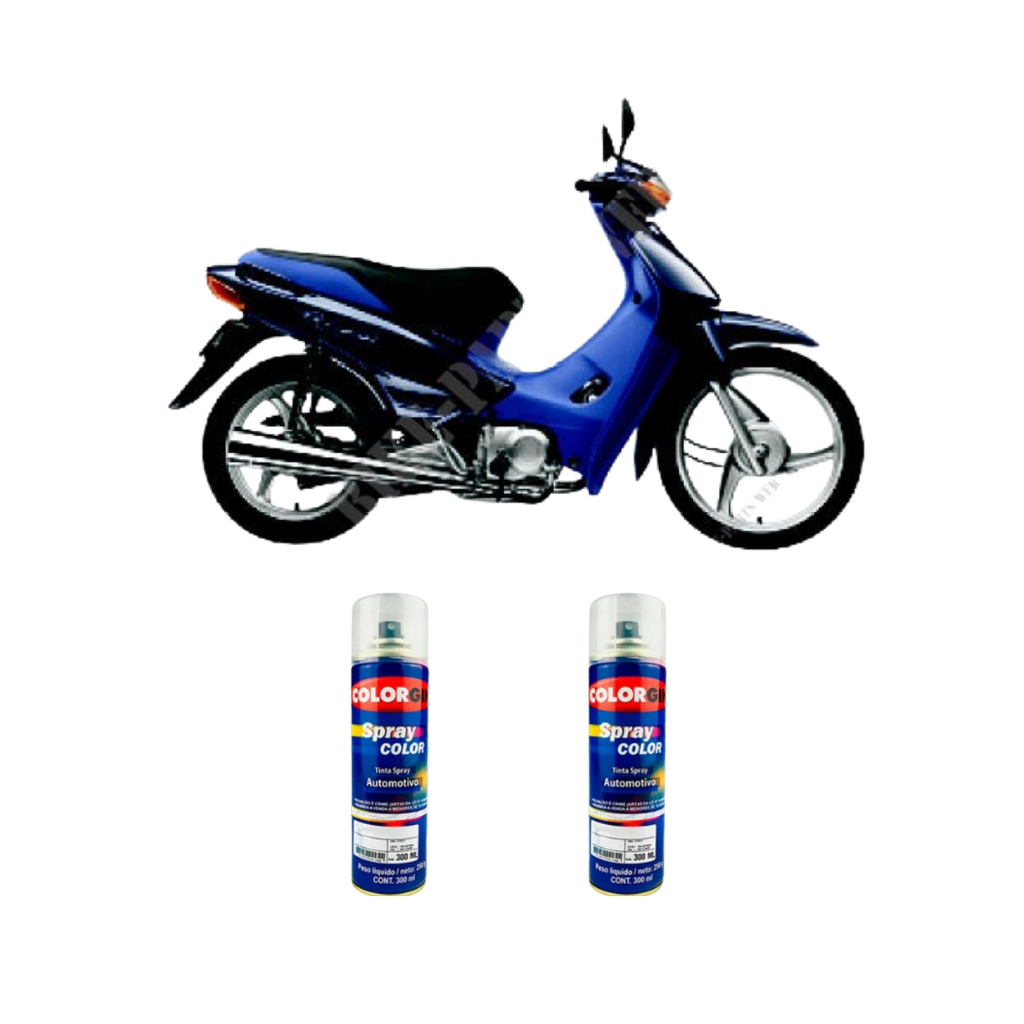 Spray Automotivo Azul Cruzeiro Honda Motos PB182 300ml + Verniz Spray 300ml