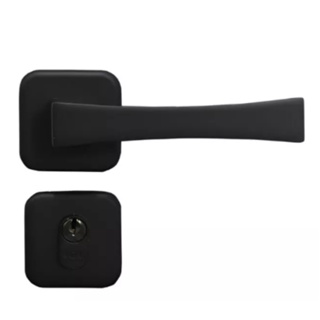 Fechadura preta roseta quadrada Trinco de Porta de madeira Luxo preto fosco Paris MGM em Oferta na Shopee