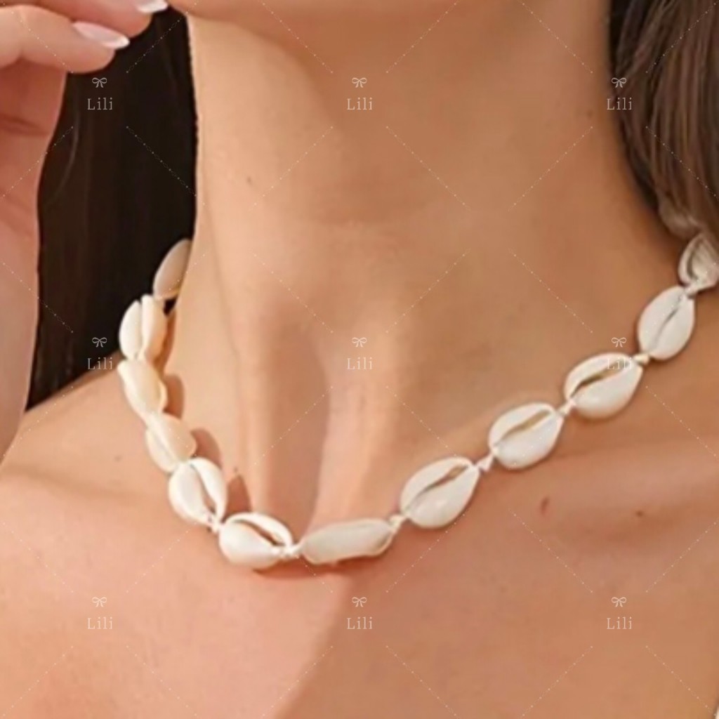 Kits Choker de Buzios femenina tendencia verão colar de conchas praia natural em Oferta na Shopee