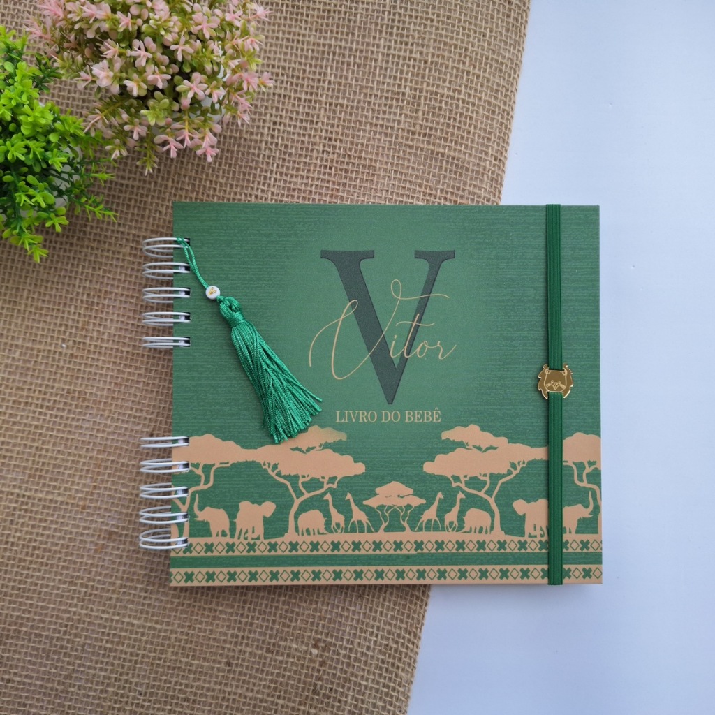 LIVRO DO BEBÊ - SAFARI CHIC VERDE