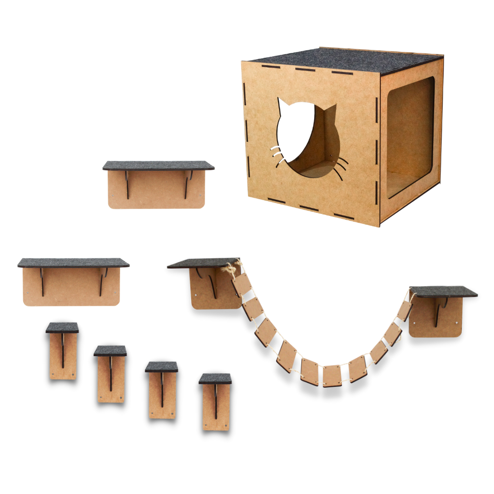 Melhores Playground Gatos kit Brinquedo Prateleiras Nichos Arranhador escadinha circuito c...