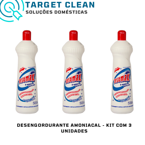Kit 3 Detergente Desengordurante Limpeza Pesada Limpa Panela Grelha Remove Sujeira Desomax