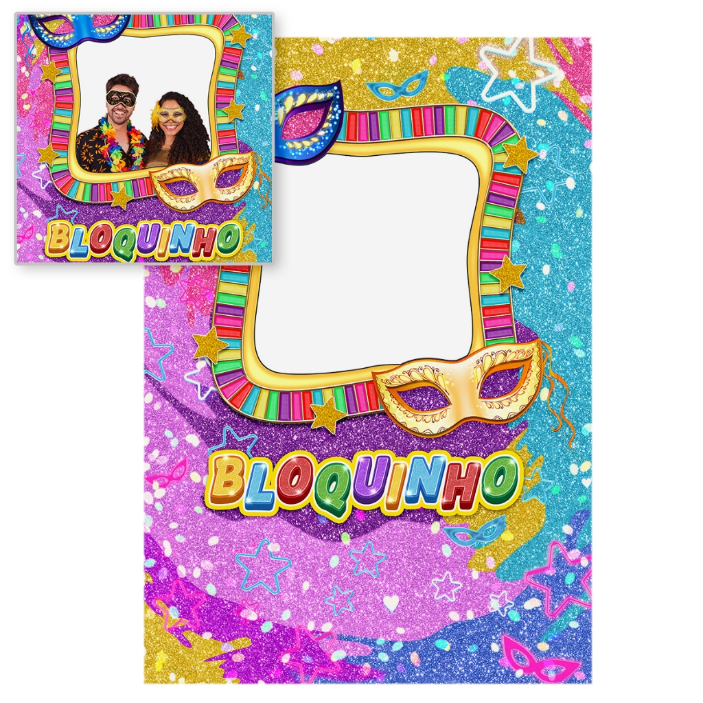 Painel Festa Carnaval Interativo Vazado Bloquinho Sublimado Decoração Em Tecido 150x220m em Oferta na Shopee