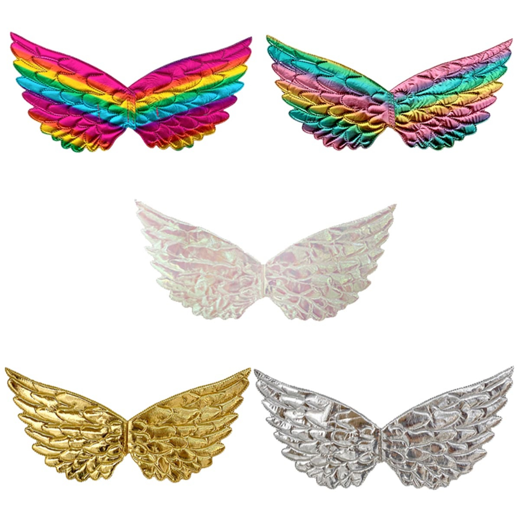 Asa de Anjo Celestial Metalizada Fantasia Infantil Acessório Fantasia