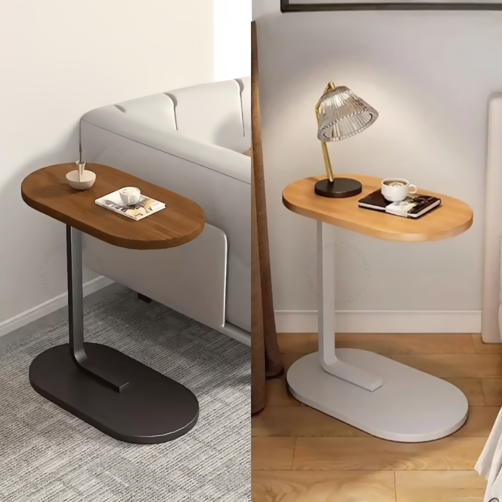Mesa De Apoio Lateral Para Notebook Luminária Portátil Sofá Cama Luxo  - Ferro e MDF