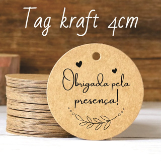 100 Tag de Papel Kraft 4cm mais Fio Incluso - Pronta Entrega!!! Obrigada (o) pela presença em Oferta na Shopee