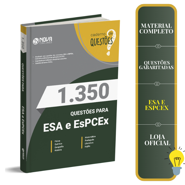 Imagem Caderno 1.350 Questões Gabaritadas ESA e EsPCEx