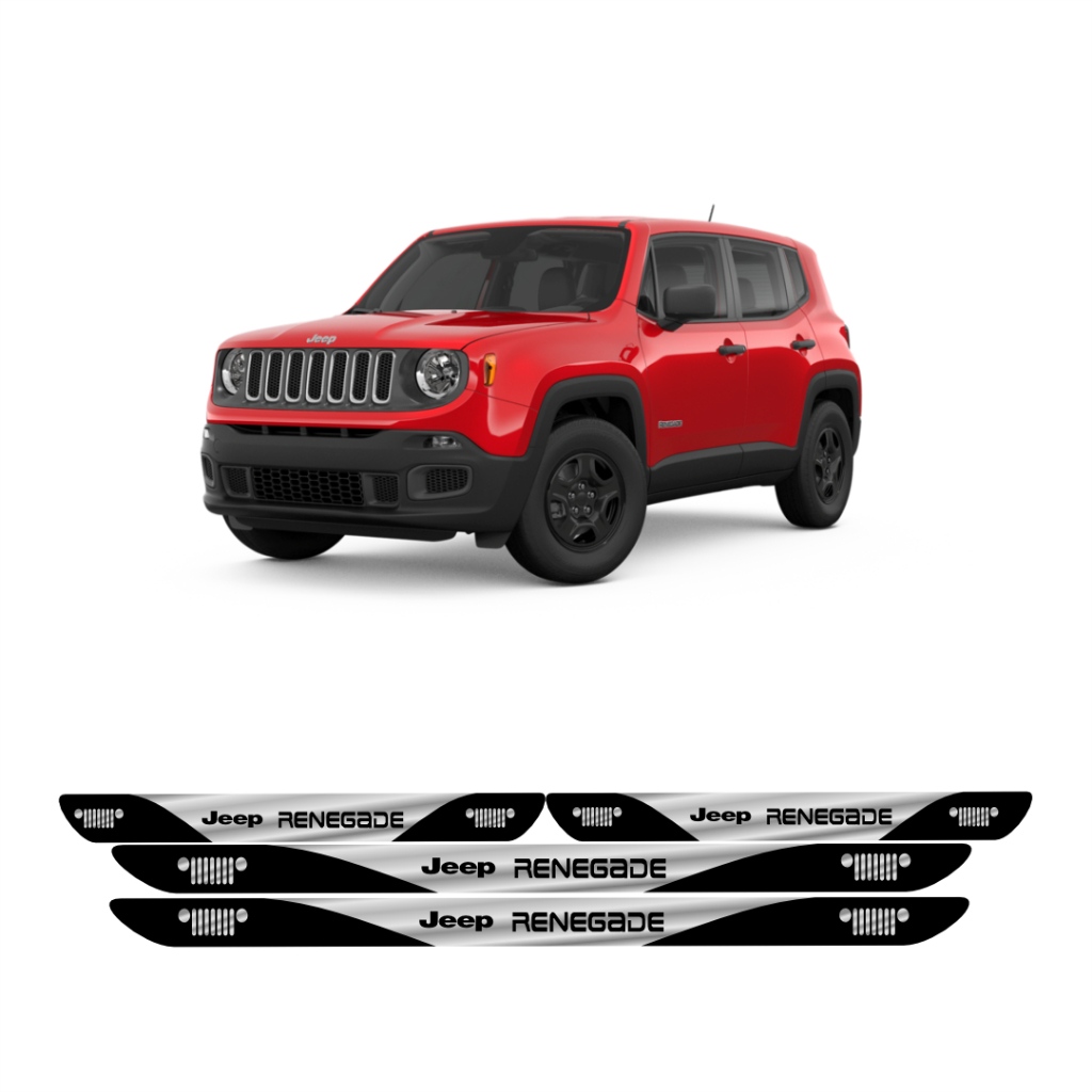Soleira Porta Protetor JEEP RENEGADE 4 Peças Resinada Adesivo PADRÃO