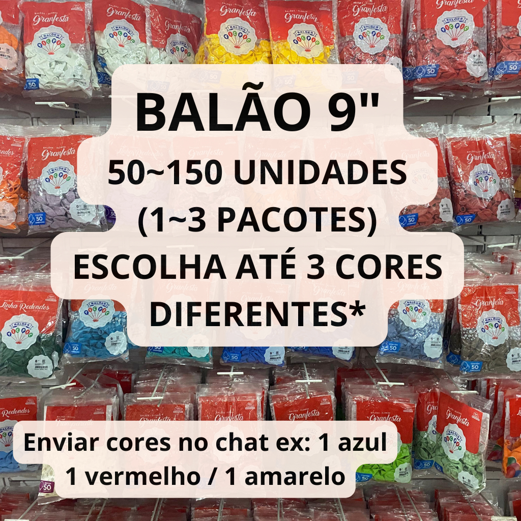 Balão Bexiga para Festa 9 polegadas - Pic Pic - Redondo