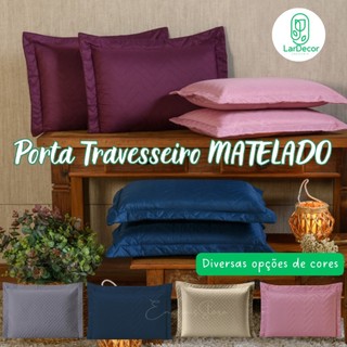 Porta Travesseiro Matelado 400 Fios 70cm x 50cm Cores Lisas Toque Macio