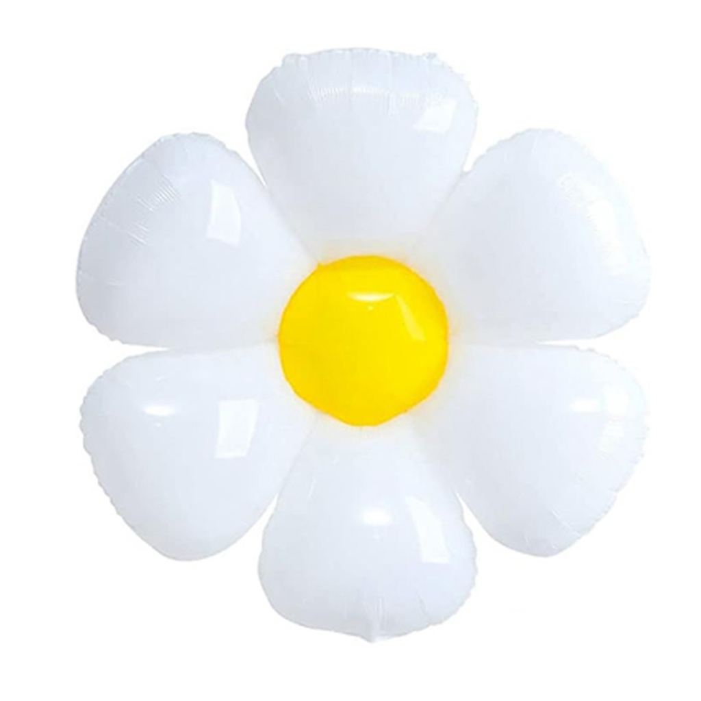 Balão Flor Margarida Branca Smile em Oferta na Shopee