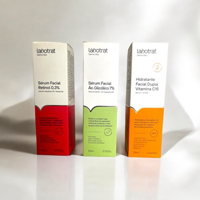 Kit skincare serum facial 3 produtos Labotrat  dermo skin