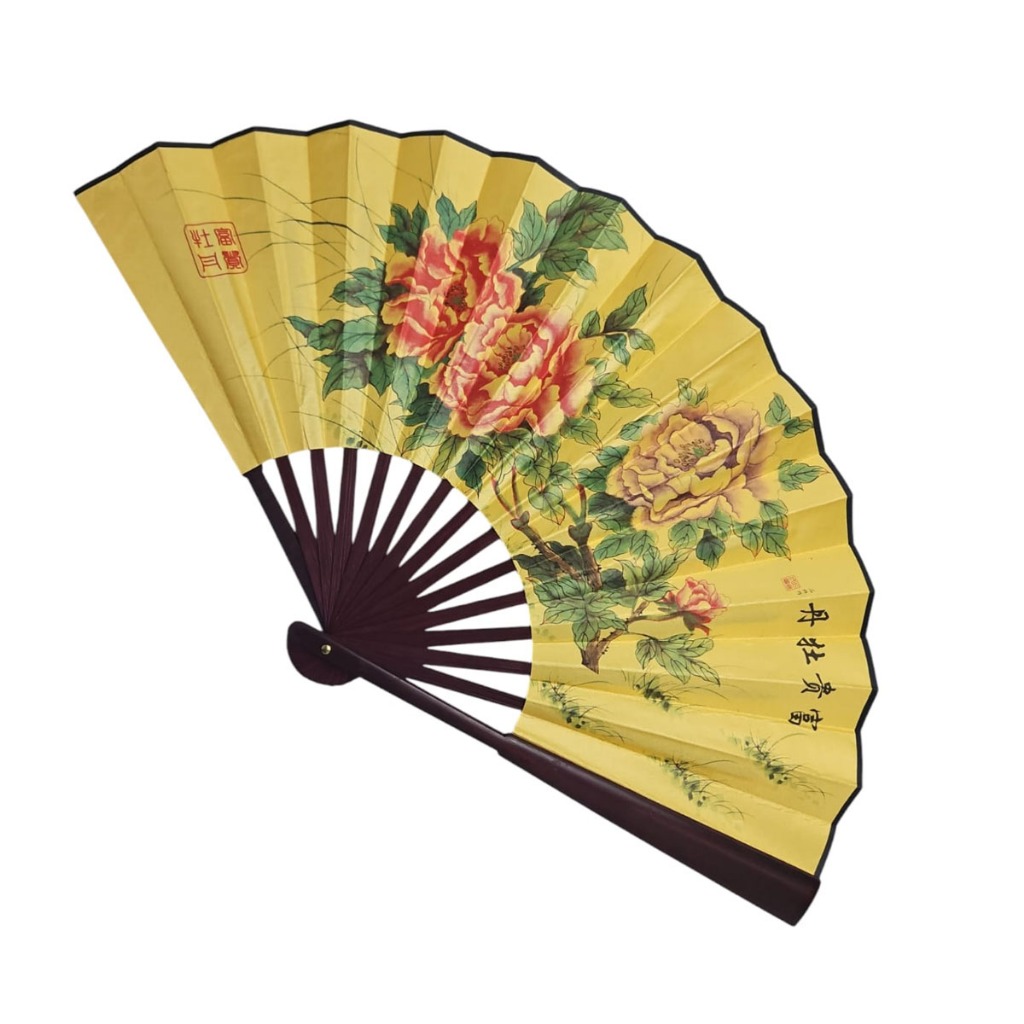 Leque Grande De Madeira Oriental Sortidos 60cm aberto