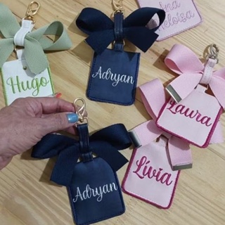 Chaveiro Personalizado com Laço e TAG Bordada nome, Laço Maternal bebê ,chaveiro para Bolsa de Bebê em Oferta na Shopee