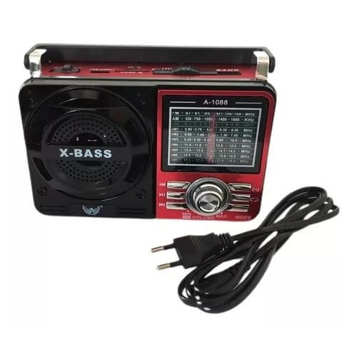 Rádio Portátil Com Bluetooth Am Fm A Pilha E Energia Usb 1088
