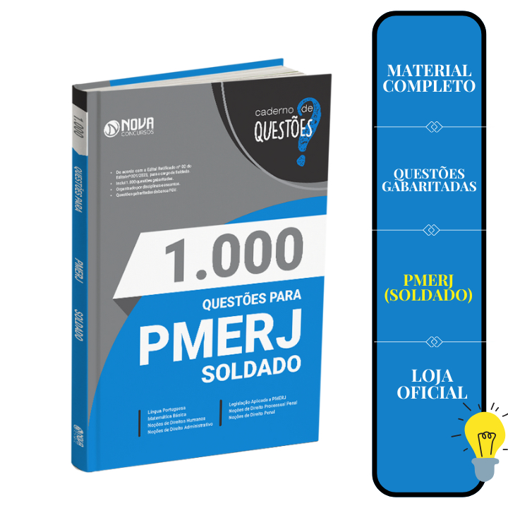 Imagem Livro 1.000 Questões Gabaritadas PMERJ - Soldado