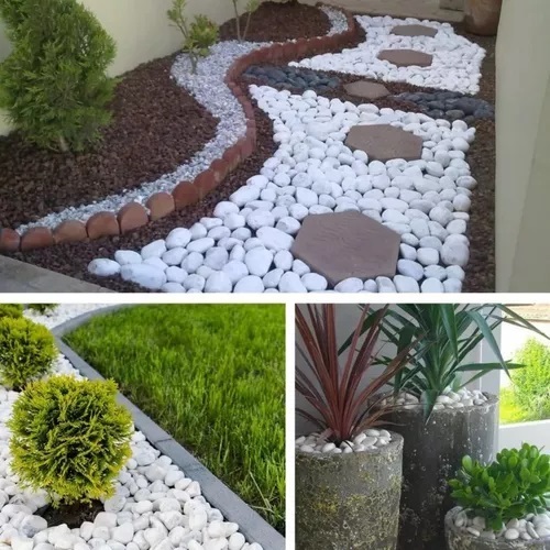 10 kg Dolomita Pedra Branco Seixo Decoração P/ Aquários Jardins Vasos 2 pct em Oferta na Shopee