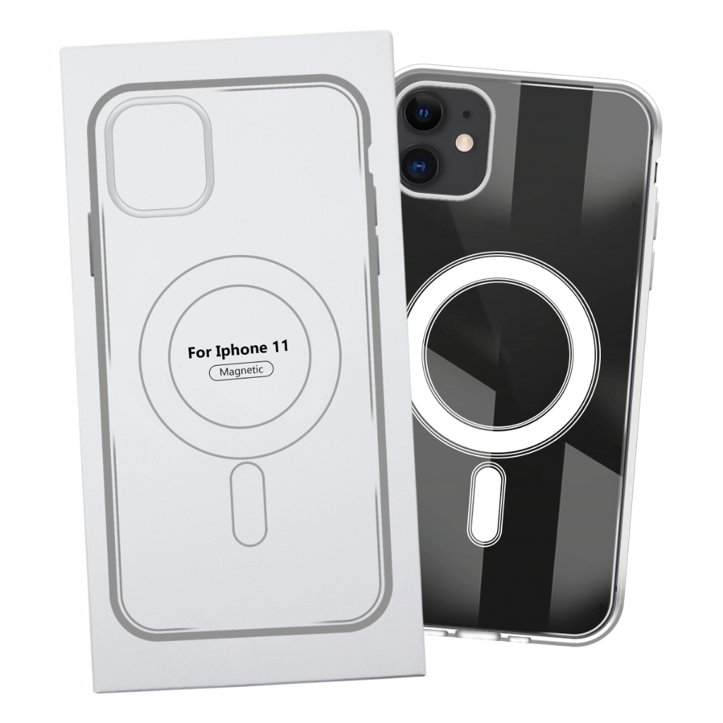 Capa Capinha Transparente Magsafe Magnética Anti Impacto TPU PC Case Para IPhone 11 tela 6.1 pol