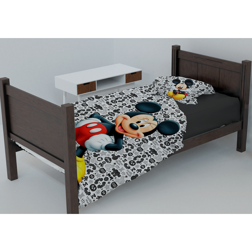 JOGO DE LENÇOL INFANTIL MICKEY COBRE LEITO LENÇOL DE CIMA - LSE1