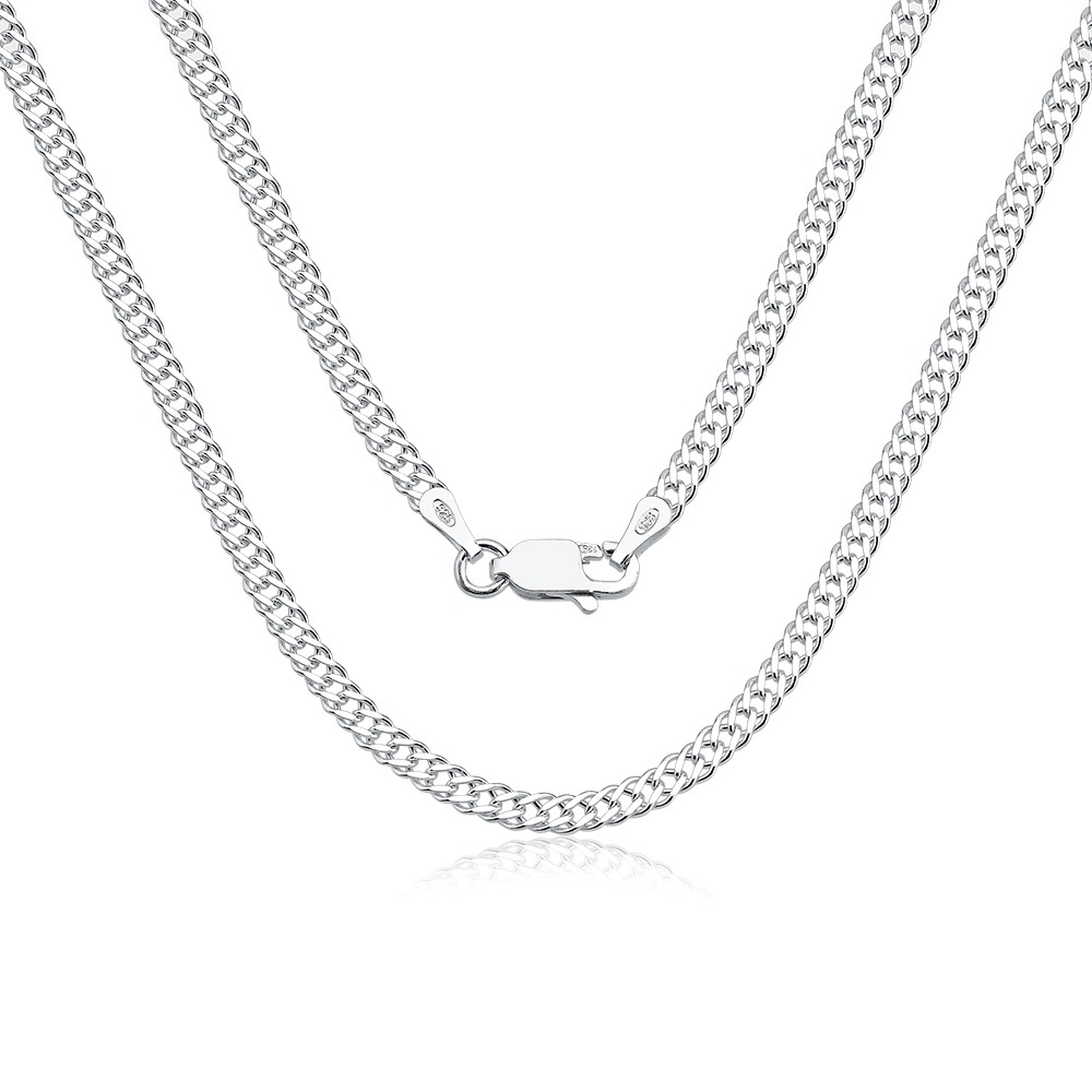 Corrente Masculina de Prata 925 Grumet dupla 70cm e 4mm