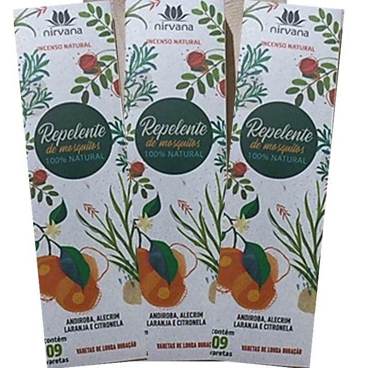 Incenso Natural Nirvana Repelente de mosquitos - Andiroba, Alecrim Laranja e Citronela juntos