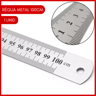 Régua De Metal Aço Inox 100 cm-1 Metro Profissional Flexivel em Oferta na Shopee