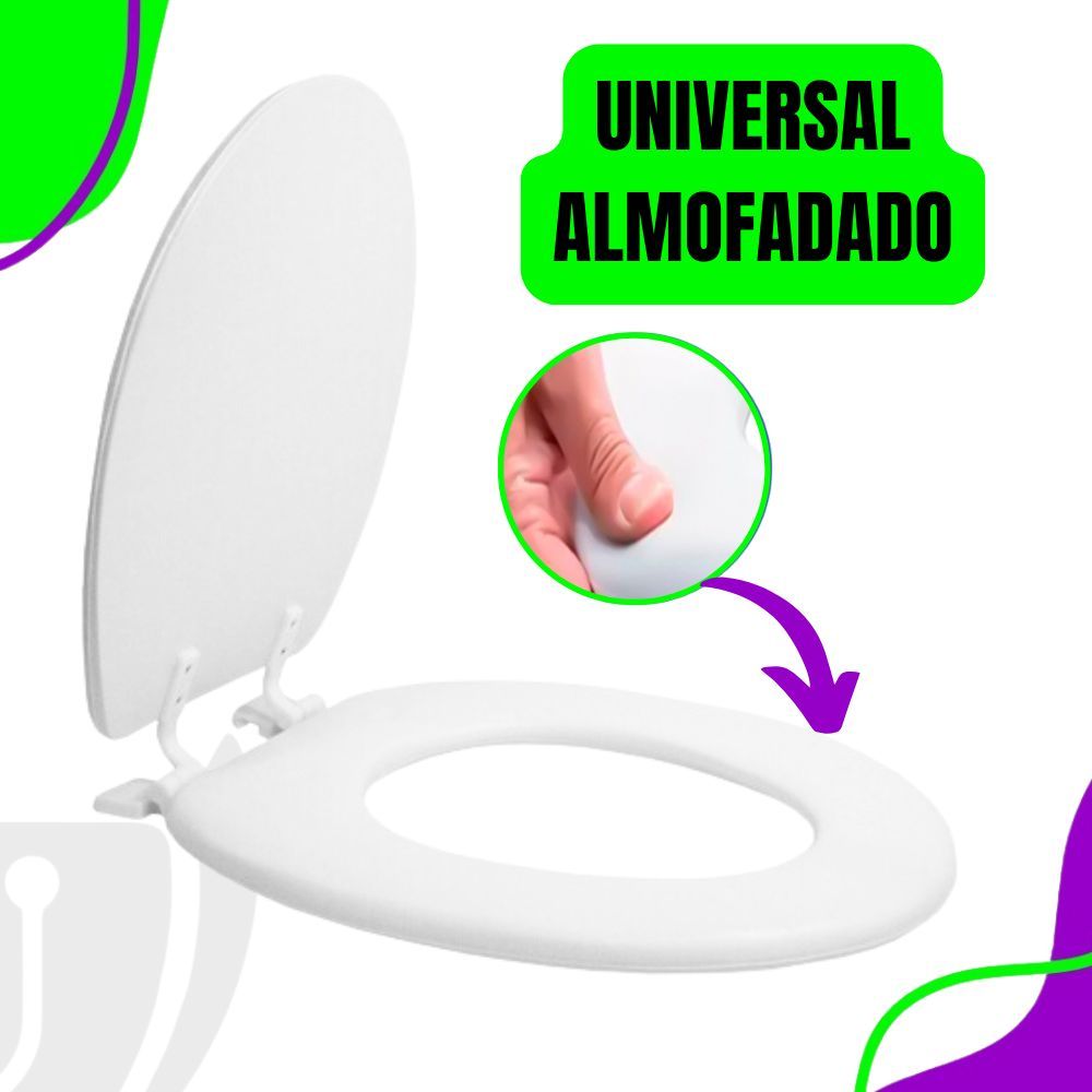 Assento Sanitário Universal Almofadado Premium com Tampa Privada