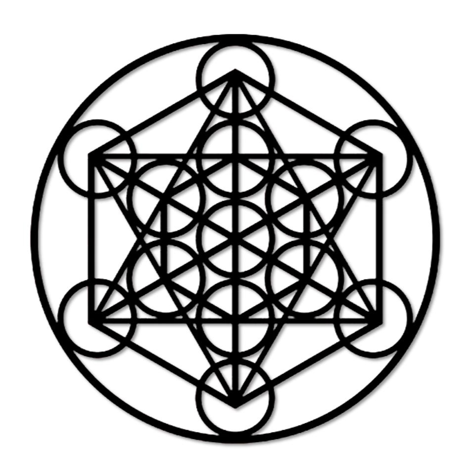 Madala Cubo Metatron Com aro Aplique de parede Vazado geometria sagrada cristais