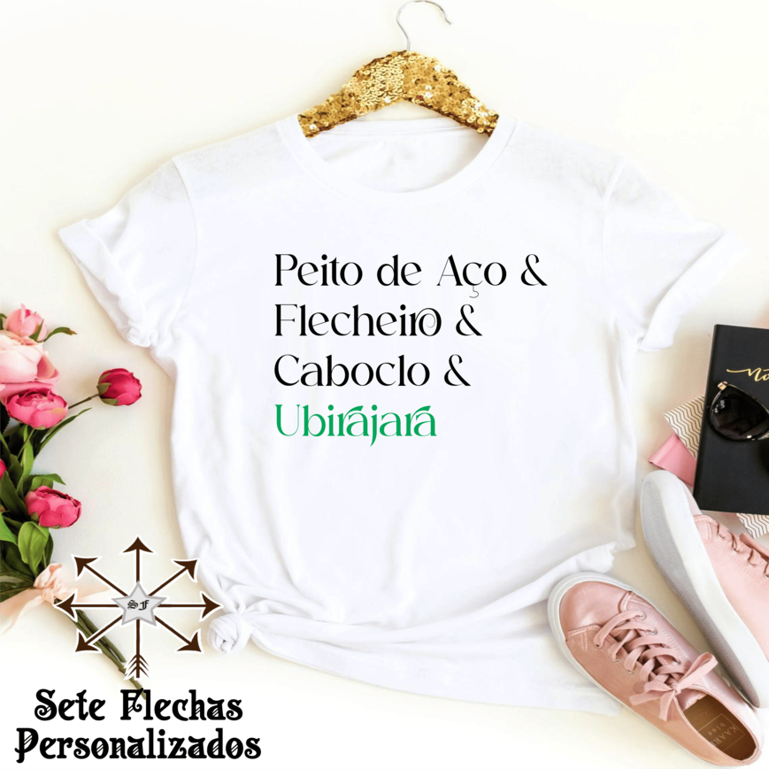 Camiseta umbanda e candomblé - peito de aço & flecheiro & caboclo & Ubirajara