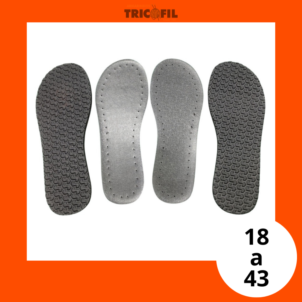 Sola de Eva para Pantufa - Tamanho 18 ao 43