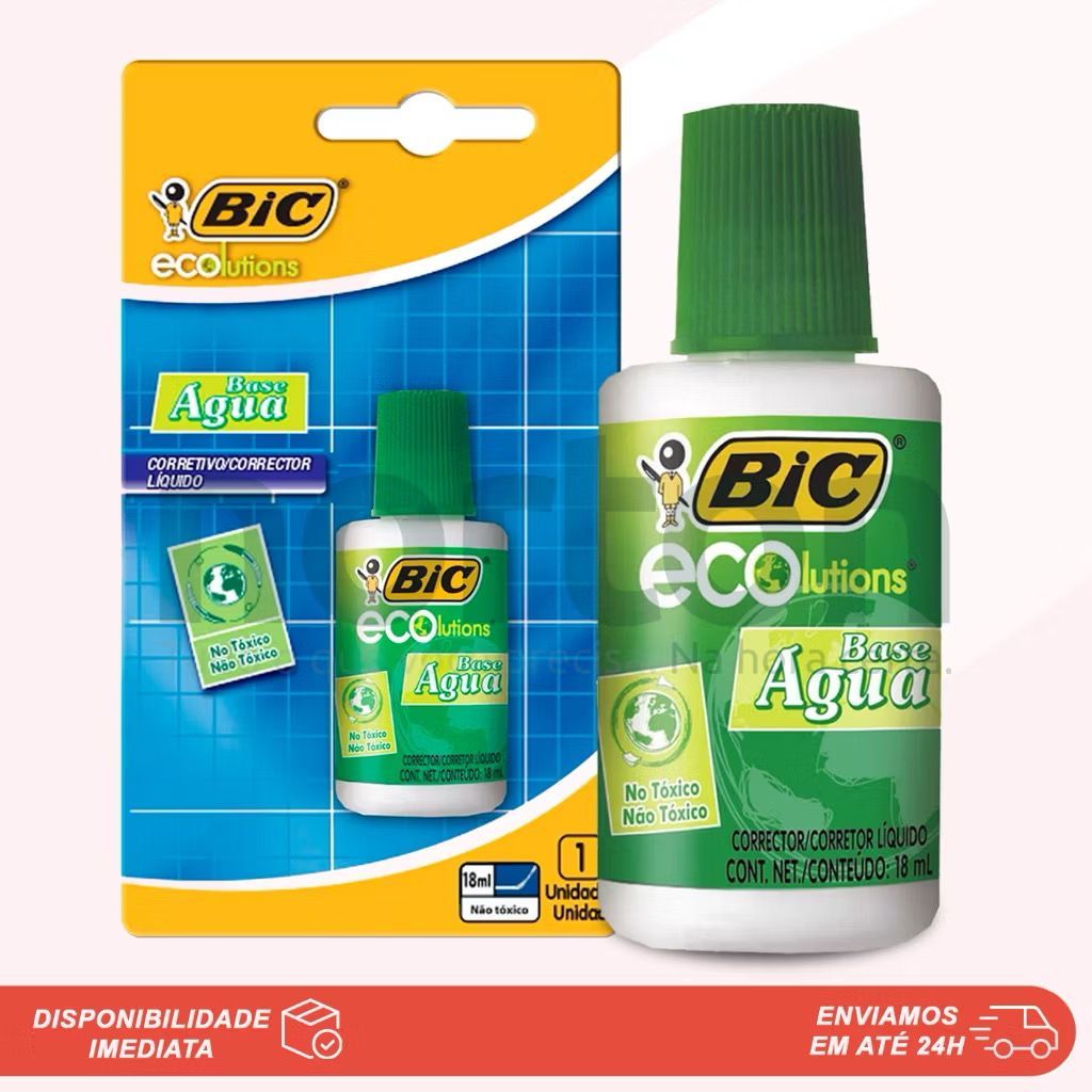 Corretivo líquido escolar Eco 18ml Bic em Oferta na Shopee