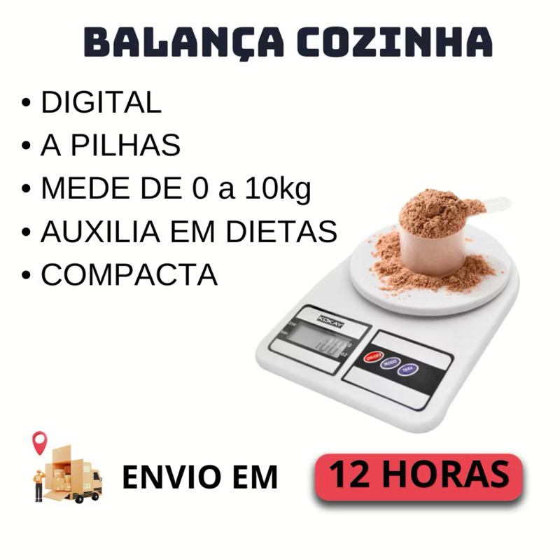 Balança Digital De Cozinha Alta Precisão Portátil Versátil Confeitaria Fitness Dieta 10kg nutrição