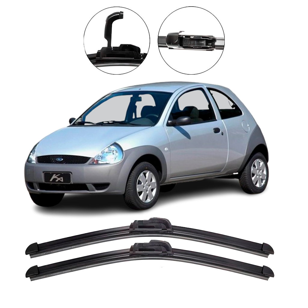 Par de Palhetas para Limpador de Parabrisa Dianteiro para Ford Ka 2002 até 2009