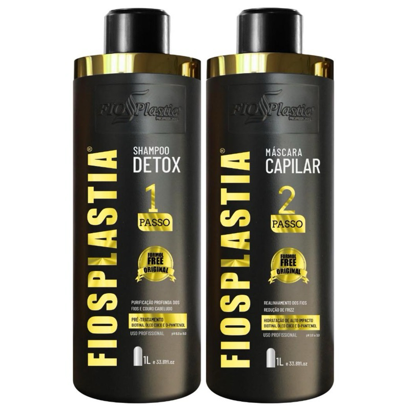 Escova Orgânica Fiosplastia Gold a Melhor Semi Definitiva 2x1l Alisa100% — R$ 145,30 em Shopee